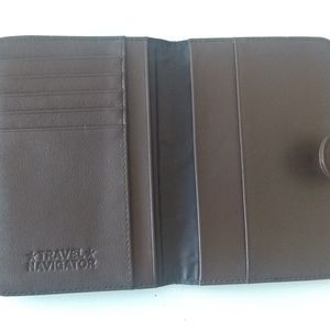 *TRAVEL* NAVIGATOR Leather Passport Credit Card Wallet Unisex